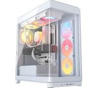 CORSAIR FRAME 4500X RS-R ARGB Panoramic Glass Mid-Tower PC Case - InfiniRail Mounting System, Fits Dual 360mm Radiators, GPU Anti-Sag, 3x RS120R Fans Included - White