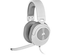 Corsair HS55 STEREO Gaming Headset (Leatherette Memory Foam Ear Pads, Easy-Access On-Ear Volume Control, Lightweight, Omni-Directional Microphone, Multi-Platform Compatibility) White