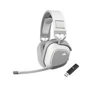 Corsair HS80 MAX WIRELESS Multiplatform Gaming Headset with Bluetooth - Dolby Atmos - Broadcast Quality Microphone - iCUE Compatible - PC, Mac, PS5, PS4, Mobile - White