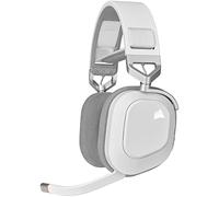CORSAIR HS80 RGB Over ear WIRELESS Multiplatform Gaming Headset - Dolby Atmos - Omni-Directional Microphone - iCUE Compatible - PC, Mac, PS5, PS4 - White