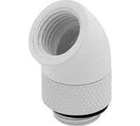 Corsair Hydro X Series 45 Degree Rotary Adapter, Twin Pack (G1/4 BSPP Port Threads, Solid Brass Durability, Secure Rotation Mechanism, Quality Polished Finish, Optimised for High Flow Rates) White