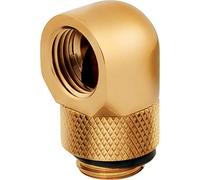 Corsair Hydro X Series 90 Degree Rotary Adapter, Twin Pack (G1/4 BSPP Port Threads, Solid Brass Durability, Secure Rotation Mechanism, Quality Polished Finish, Optimised for High Flow Rates) Gold