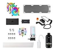 Corsair Hydro X Series iCUE XH305i RGB PRO Custom Cooling Kit (Hardline CPU Cooling Loop, CPU Water Block, D5 Pump/Reservoir Combo, Radiator, 3x RGB Fans, iCUE Software Control) White