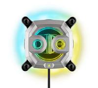 Corsair Hydro X Series XC9 RGB CPU Water Block (2066/sTRX4) - Nickel-Plated Copper Cold Plate - Silver - More Than 70 Micro-CoolingFins - 16 Individually Addressable RGB LEDs