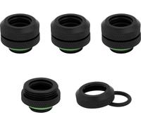 CORSAIR Hydro X Series XF 12mm Hardline Fitting - Black, Pack of 4, Black