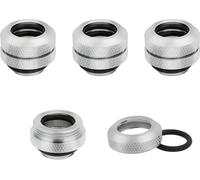 CORSAIR Hydro X Series XF 12mm Hardline Fitting - Chrome, Pack of 4, Silver/Grey