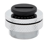 Corsair Hydro X Series XF Fill Port Adapter, Chrome, Brass, Dual-Ended G1/4" BSP