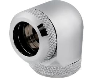 CORSAIR Hydro X Series XF Hardline 90° 14mm OD Fitting Twin Pack - Chrome