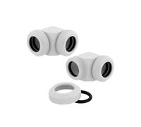 Corsair Hydro X Series XF Hardline 90 Degree 12mm OD Fittings, Twin Pack (Solid Brass Durability, Quality Finish, Double O-Ring Hardline Compression Design, Easy 12mm Diameter Tubing Fitting) White