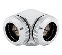 Corsair Hydro X Series XF Hardline 90 Degree 14mm OD Fittings, Twin Pack (Solid Brass Durability, Quality Finish, Double O-Ring Hardline Compression Design, Easy 12mm Diameter Tubing Fitting) Chrome