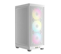 Corsair iCUE 2000D RGB AIRFLOW Mini-ITX PC Case - Mini-ITX Form-Factor - Steel Mesh Panels - Three-Slot GPU Support - 3x AF120 RGB SLIM Fans Included - iCUE Lighting Node CORE Controller - White