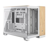 Corsair 2500X Micro ATX Dual Chamber PC Case, White/Bamboo (CC-9011288-WW)