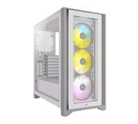 Corsair iCUE 4000X RGB Tempered Glass Mid-Tower ATX Case (Tempered Glass Side and Front Panels, RapidRoute Cable Management System, Spacious Interior, Three Included 120 mm RGB Fans) White