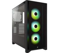 CORSAIR ICUE 4000X RGB Tempered Glass Mid-Tower ATX PC Case - 3x SP120 RGB ELITE Fans - ICUE Lighting Node CORE Controller - High Airflow - Black