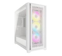 Corsair iCUE 5000D RGB AIRFLOW Mid-Tower Case - 3x AF120 RGB ELITE Fans - iCUE Lighting Node PRO Controller - High-Airflow Design - CORSAIR RapidRoute Cable Management System - True White