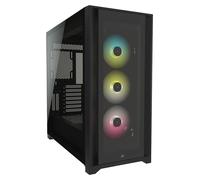 Corsair iCUE 5000X RGB Tempered Glass Mid-Tower ATX Smart Case (Four Tempered Glass Panels, Corsair RapidRoute Cable Management System, Three Included 120mm RGB Fans, Smart RGB Lighting) Black
