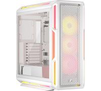 CORSAIR iCUE LINK 5000T LX RGB Mid-Tower ATX PC Case - 3x Pre-Installed LX120 RGB Fans, Integrated Aurora RGB Light Strips, Spacious Interior, iCUE LINK System Hub Included - White