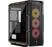 CORSAIR iCUE LINK 5000T LX RGB Mid-Tower ATX PC Case - 3x Pre-Installed LX120 RGB Fans, Integrated Aurora RGB Light Strips, Spacious Interior, iCUE LINK System Hub Included - Black