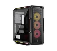 CORSAIR iCUE LINK 5000T LX RGB Mid-Tower ATX PC Case - 3x Pre-Installed LX120 RGB Fans, Integrated Aurora RGB Light Strips, Spacious Interior, iCUE LINK System Hub Included - Black