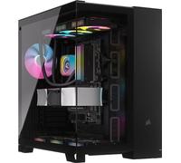 CORSAIR iCUE LINK 6500X RGB Mid-Tower ATX Dual Chamber PC Case - Panoramic Tempered Glass - Reverse Connection Motherboard Compatible - 3x CORSAIR RX120 RGB Fans Included - Black
