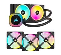 CORSAIR iCUE LINK H100i AIO Cooler - Black and QX120 Triple Fan Kit Bundle