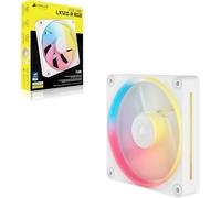 Corsair iCUE LINK LX120-R RGB 120mm PWM Reverse Fan - Single Fan - Low-Noise, Magnetic Dome Bearing, Dual Light Loops, QuikTurn™ Screws, Zero RPM Mode - White