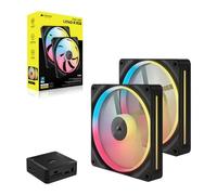 Corsair iCUE LINK LX140-R 140mm Reverse Starter Kit, Black, 2x 140mm, Reverse Fa