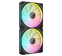 Corsair iCUE LINK LX140 RGB 140mm PWM Fan Dual Pack - Dual Light Loops - Includes iCUE LINK System Hub AirGuide Technology - Black