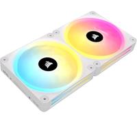 Corsair iCUE LINK QX140 RGB 140mm Magnetic Dome RGB Fans - Double Fan Starter Kit with iCUE LINK System Hub - White