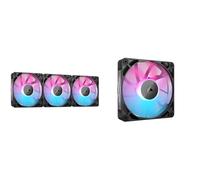 CORSAIR iCUE LINK RX120 RGB 120mm PWM Fan + iCUE LINK RX120 RGB 120mm PWM Fans (Triple Pack) with iCUE LINK System Hub Bundle - Black