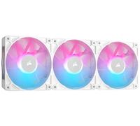 Corsair iCUE LINK RX120 RGB 120mm PWM Fans with iCUE LINK System Hub - Magnetic Dome Bearing - Triple Pack - White