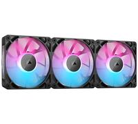 Corsair iCUE LINK RX120 RGB 120mm PWM Fans with iCUE LINK System Hub - Magnetic Dome Bearing - Triple Pack - Black