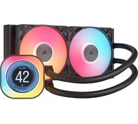 Corsair iCUE LINK TITAN 240 RX LCD Liquid CPU Cooler - 240mm AIO - Low-Noise - FlowDrive Cooling Engine - Intel LGA 1851/1700, AMD AM5/AM4 - 2x RX120 RGB Fans - iCUE LINK System Hub Included - Black