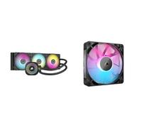 CORSAIR iCUE LINK TITAN 360 RX RGB Liquid CPU Cooler + iCUE LINK RX120 RGB 120mm PWM Fan Bundle - Black