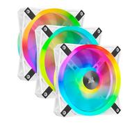 CORSAIR QL Series, iCUE QL120 RGB, 120mm RGB LED PWM White Fan, Triple Fan Kit with Lighting Node CORE