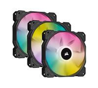 Corsair iCUE SP120 RGB ELITE Performance 120 mm PWM Triple Fan Kit with iCUE Lighting Node CORE (CORSAIR AirGuide Technology, Eight Addressable RGB LEDs, Low-Noise 18 dBA, Up to 1,500 RPM) Black