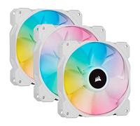 Corsair iCUE SP120 RGB ELITE Performance 120mm White PWM Triple Fan Kit with iCUE Lighting Node