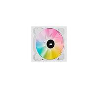 Corsair iCUE SP140 RGB ELITE Performance 140 mm PWM Single Fan (CORSAIR AirGuide Technology, Eight Addressable RGB LEDs, Low-Noise 18 dBA, PWM-Controlled, Up to 1,200 RPM and 68.1 CFM) White