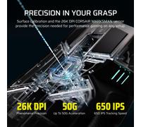 Corsair IRONCLAW WIRELESS SE (2026) Gaming Mouse - 26,000 DPI, Ergonomic Design for Larger Hands, 10 Programmable Buttons, for MOBA, FPS, MMO - Bl