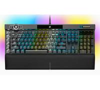 Corsair K100 RGB Optical-Mechanical Gaming Keyboard OPX Keyswitches: Hyper-fast & Linear, Leatherette Palm Rest, PBT Double-Shot Keycaps, Elgato Stream Deck Integration QWERTY, Black