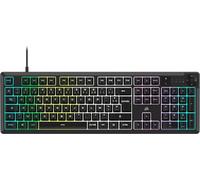 Corsair K55 Core RGB Wired Membrane Gaming Keyboard - Responsive Switches - Splash Resistant - Ten-Zone RGB - Multimedia Keys - iCUE Compatible - AZERTY FR - PC, Mac - Black