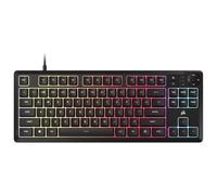 Corsair K55 Core TKL RGB Gaming Keyboard - Tenkeyless, 8 RGB Zones, Silent Membrane Keys, Spill Resistant, Multimedia Controls, 1000Hz Polling - ES Design - Black