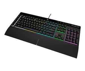 Corsair K55 RGB PRO Gaming Keyboard with Membrane Keys, Dynamic RGB Backlight, 6 Macro Keys with Elgato Software Integration, Dust and Spill Resistance, QWERTY, Black