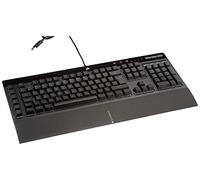 Corsair K55 RGB PRO Wired Membrane Gaming Keyboard (Dynamic RGB Backlight, 6 Macro Keys with Elgato Software Integration, IP42 Dust and Splash Protection) QWERTY, Black