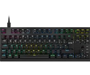 Corsair K60 PRO TKL RGB Tenkeyless Optical-Mechanical Wired Gaming Keyboard - OPX Linear Switches - Polycarbonate Keycaps - iCUE Compatible - QWERTY UK - PC, Mac, Xbox - Black