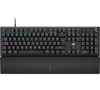 CORSAIR K70 CORE RGB Mechanical Wired Gaming Keyboard with Palmrest - Pre-Lubed MLX Red Linear Switches, SOCD, ABS Painted Keycaps, Sound Dampening, Media Control Dial, QWERTY UK - Black