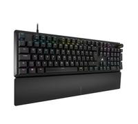 CORSAIR K70 CORE RGB Mechanical Wired Gaming Keyboard with Palmrest - Pre-Lubed MLX Red Linear Switches, SOCD, ABS Painted Keycaps, Sound Dampening, Media Control Dial, QWERTY UK - Black