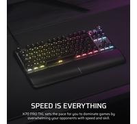 Corsair K70 PRO TKL RGB Tenkeyless Mechanical Wired Gaming Keyboard - Pre-Lubed Hall Effect MGX Hyperdrive Adjustable Switches, Simultaneous SOCD an