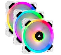 CORSAIR LL120 RGB 120mm Dual Light Loop White RGB LED PWM Fan - Triple Pack with Lighting Node PRO