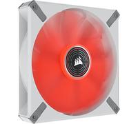Corsair ML140 LED ELITE, 140mm PWM LED White Fan AirGuide Technology, Magnetic Levitation Bearing, Up to 1,600 RPM, Eight Vibrant LEDs, Low Noise, High Airflow Single Pack - Red